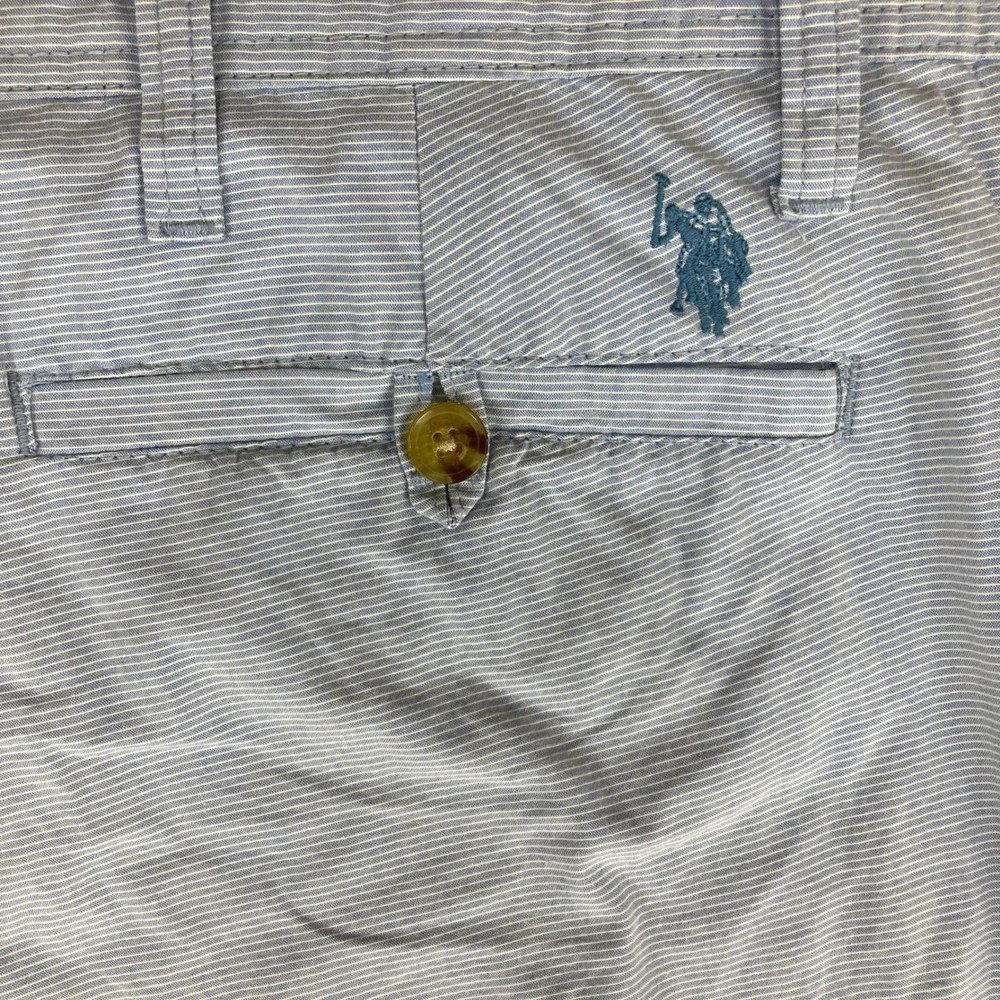 U.S. Polo Assn. Men's Shorts Blue White Striped Casual Chino Style‎ Size 42